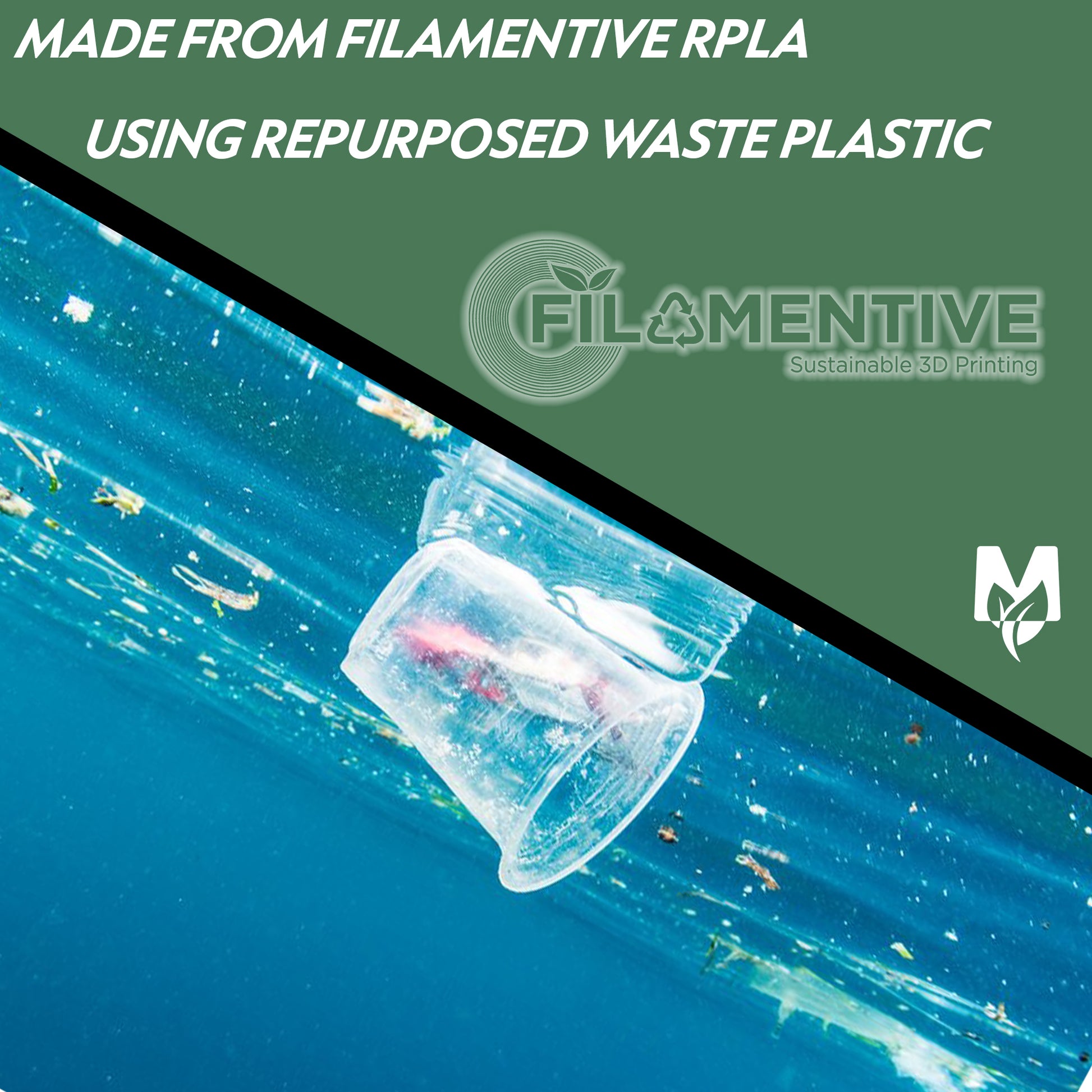 Motoreco 3D printed products using filamentive rpla made from repurposed waste