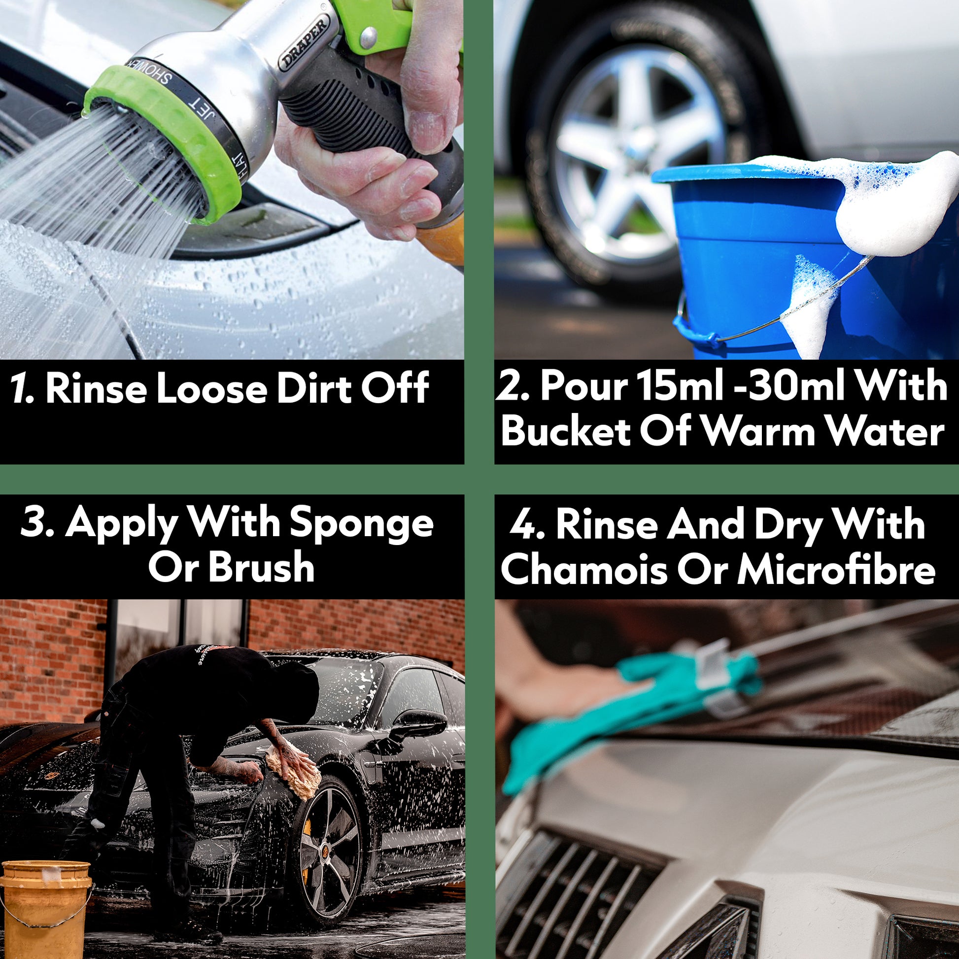 Instructions on using Motoreco cherry bodywork shampoo car cleaning kit