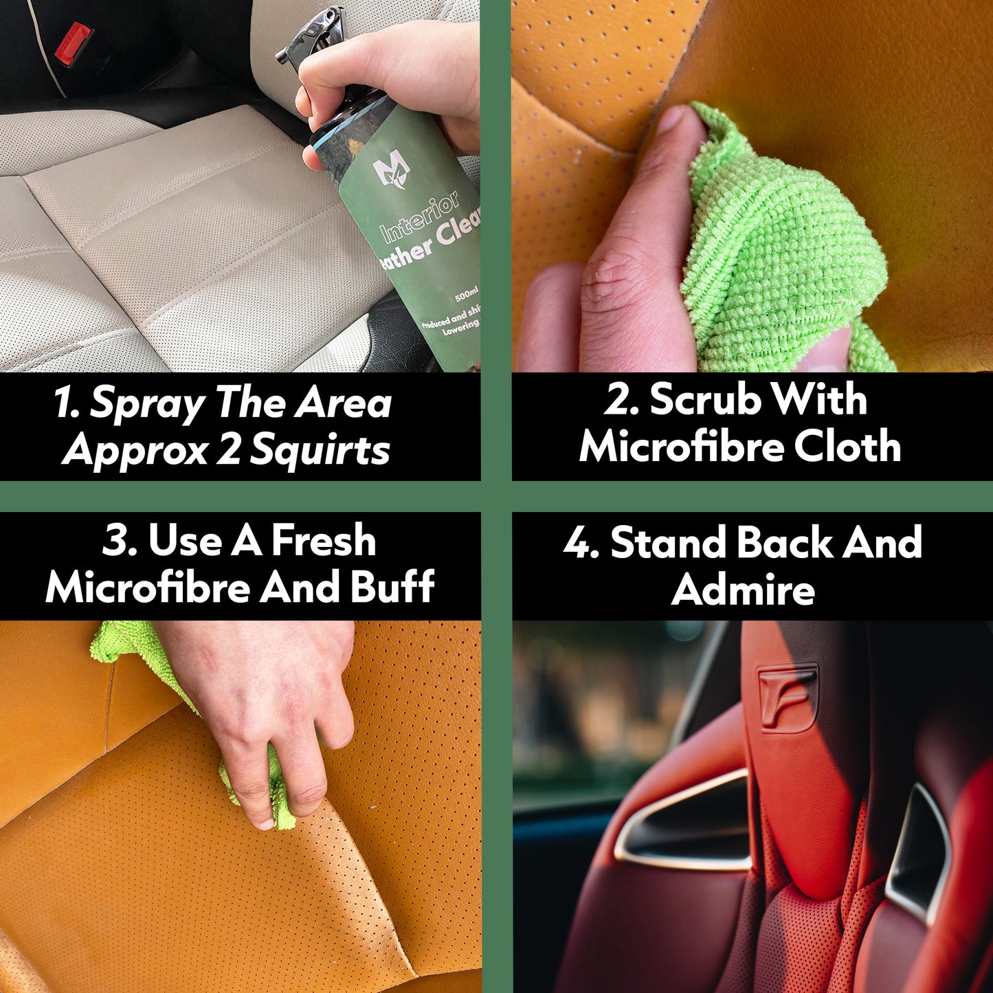 Motoreco leather cleaner interior car cleaning Instructions
